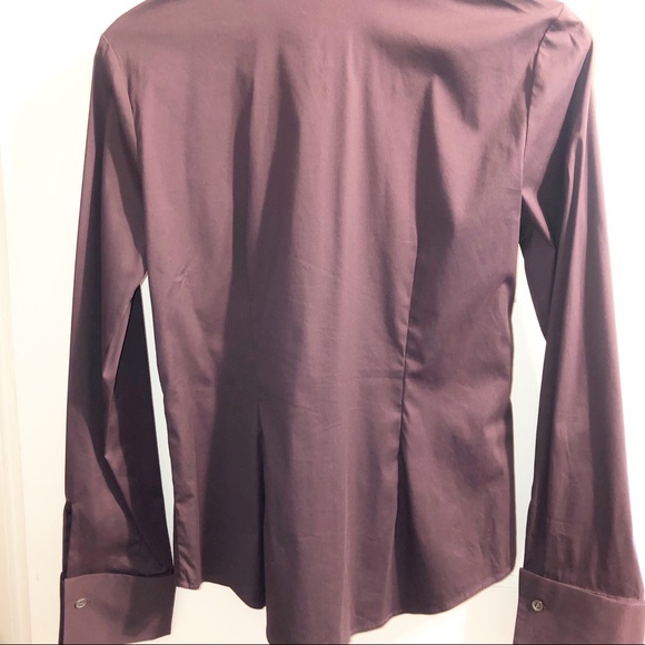Theory Shirt Purple Pleated Button Down Top - Picture 2 of 10
